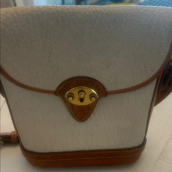 Vintage Dooney & Bourke AWL Calvary Spectator Taupe Brown Leather Crossbody Bag - Picture 1 of 9